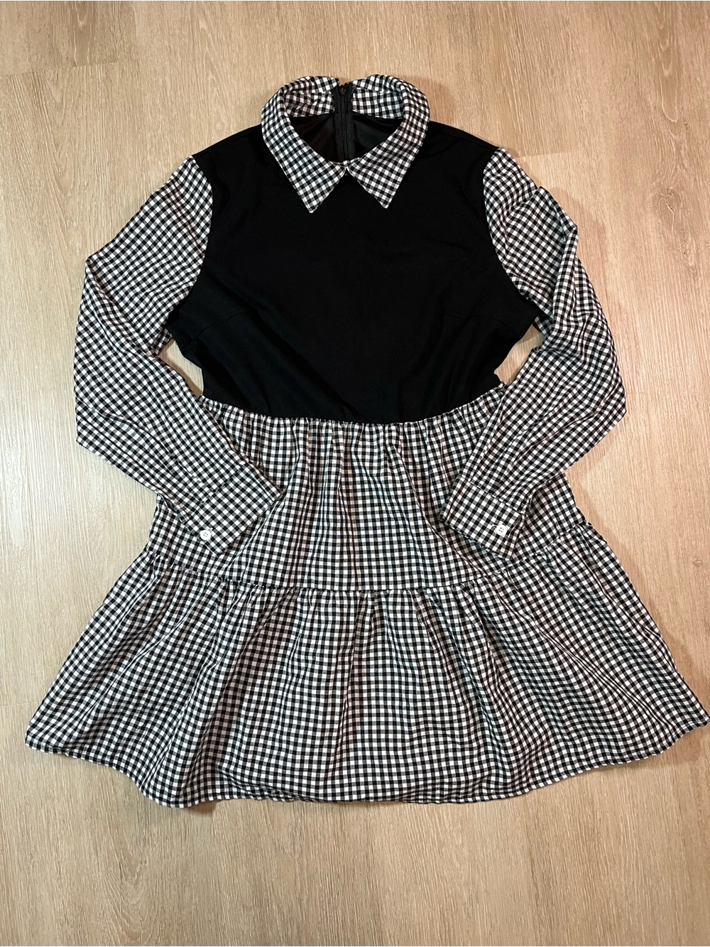 Black & White Gingham Dress Cute Cottagecore